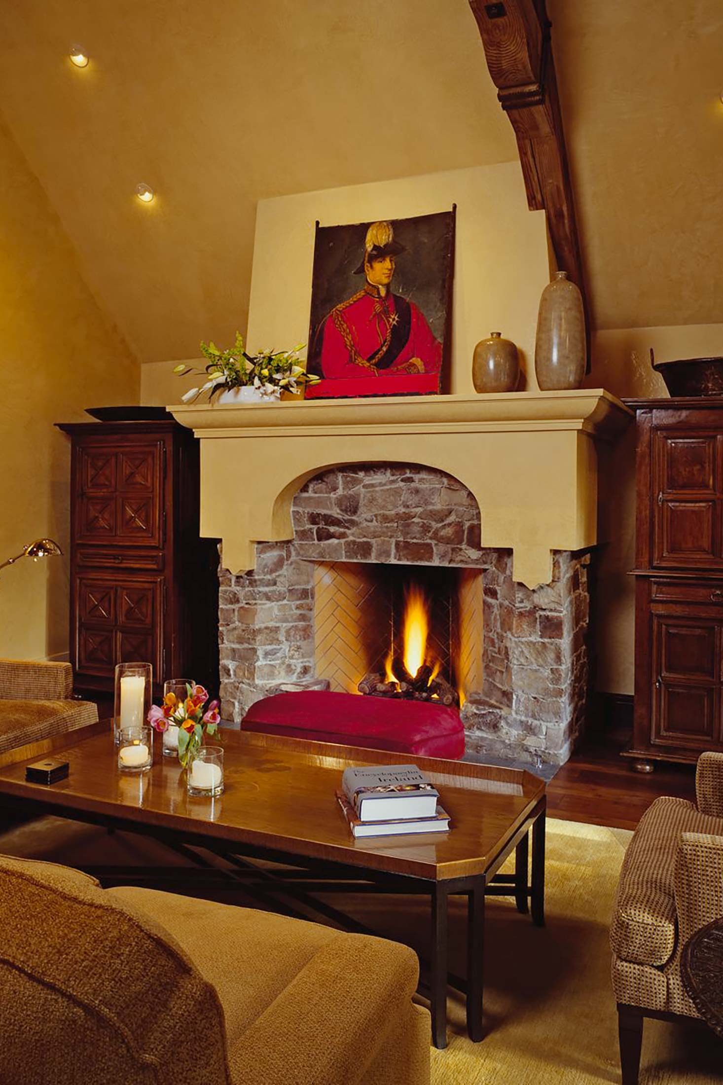 interior design saratoga california fireplace